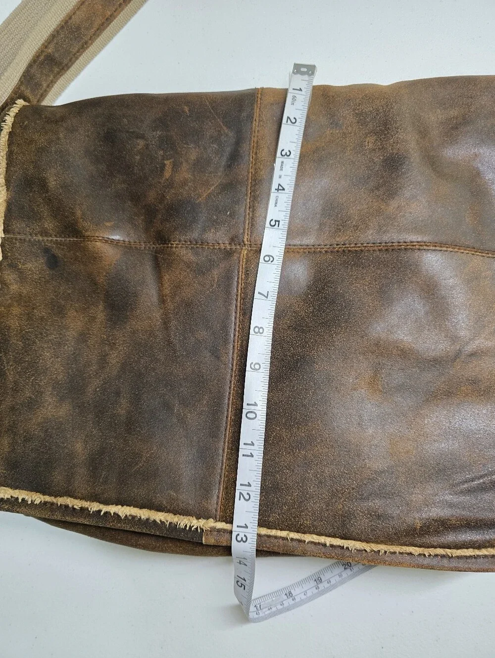 M Julian‎ Distressed Leather Messenger Bag Brown Rustic Laptop Satchel
